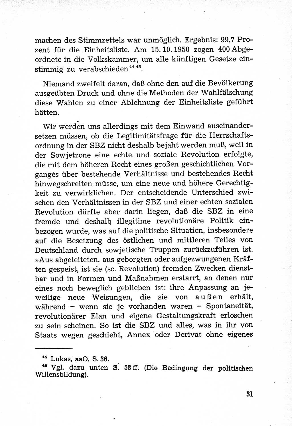 Rechtsstaat in zweierlei Hinsicht, Untersuchungsausschuß freiheitlicher Juristen (UfJ) [Bundesrepublik Deutschland (BRD)] 1956, Seite 31 (R.-St. UfJ BRD 1956, S. 31)