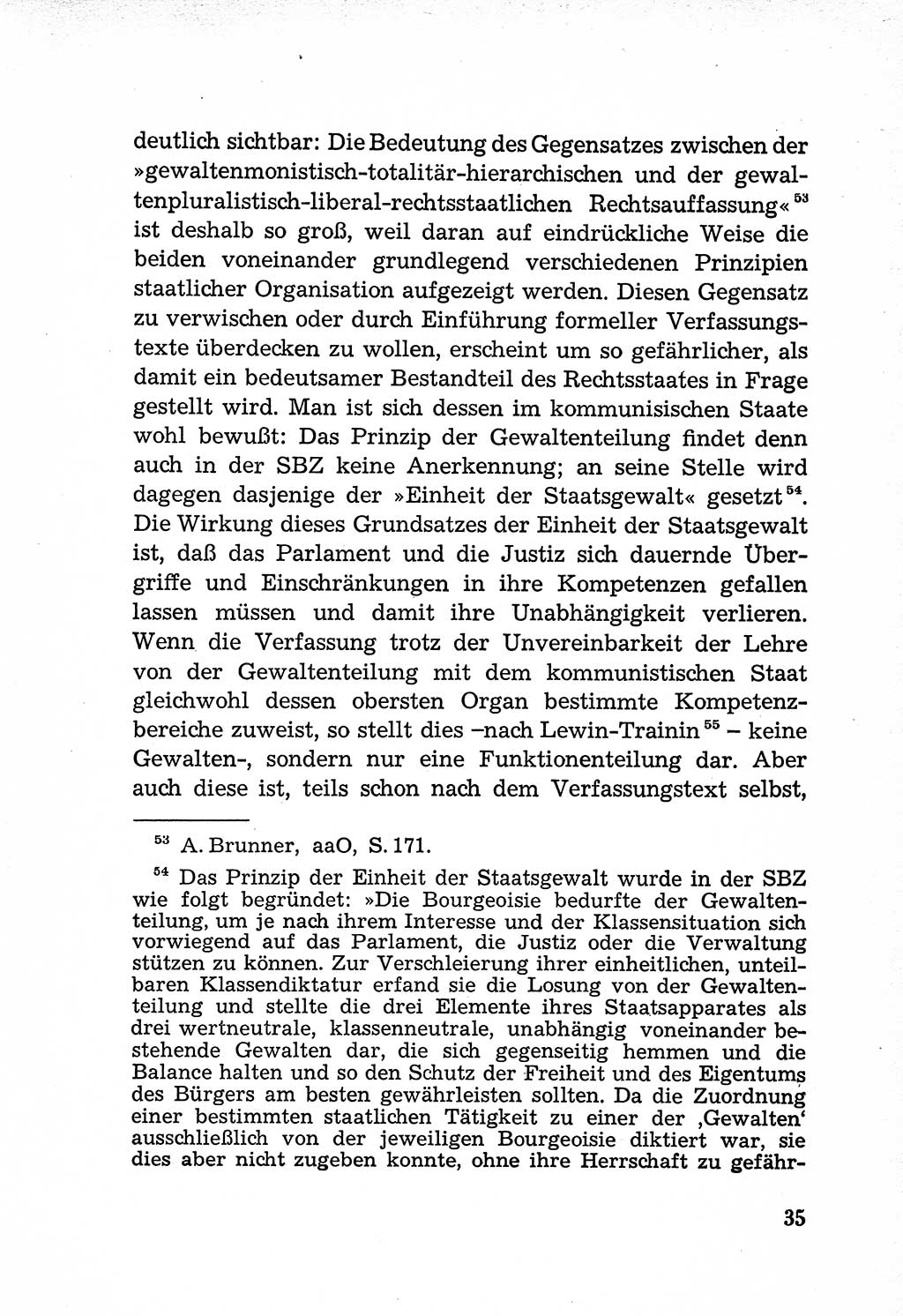 Rechtsstaat in zweierlei Hinsicht, Untersuchungsausschuß freiheitlicher Juristen (UfJ) [Bundesrepublik Deutschland (BRD)] 1956, Seite 35 (R.-St. UfJ BRD 1956, S. 35)