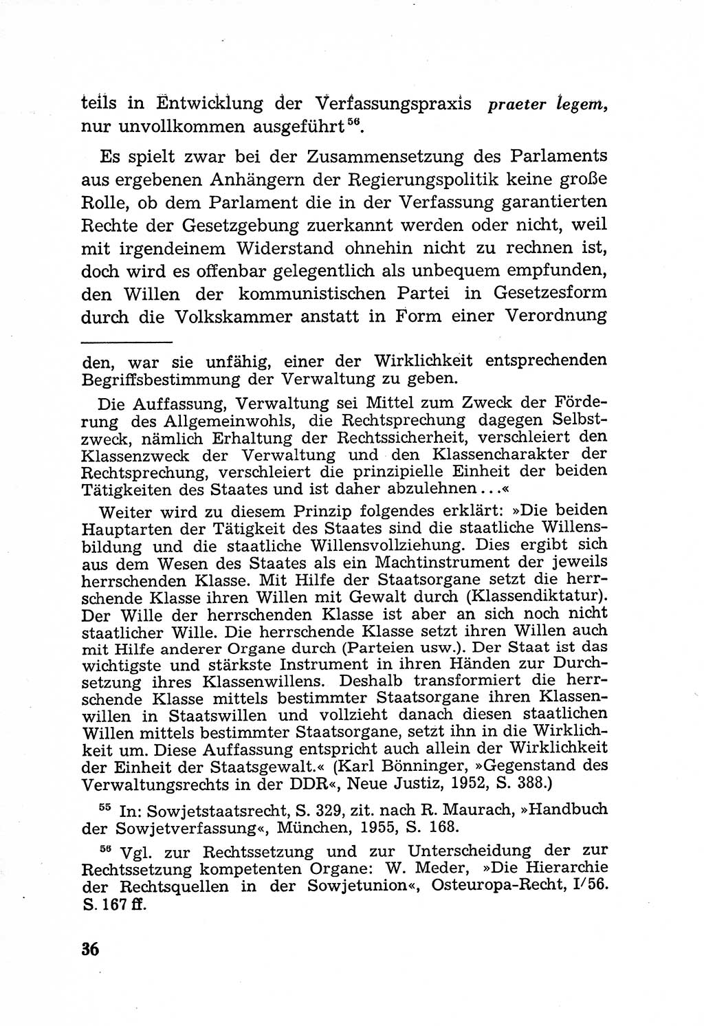 Rechtsstaat in zweierlei Hinsicht, Untersuchungsausschuß freiheitlicher Juristen (UfJ) [Bundesrepublik Deutschland (BRD)] 1956, Seite 36 (R.-St. UfJ BRD 1956, S. 36)