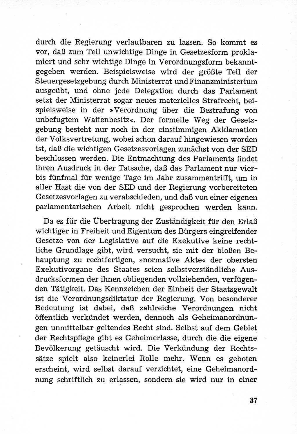 Rechtsstaat in zweierlei Hinsicht, Untersuchungsausschuß freiheitlicher Juristen (UfJ) [Bundesrepublik Deutschland (BRD)] 1956, Seite 37 (R.-St. UfJ BRD 1956, S. 37)
