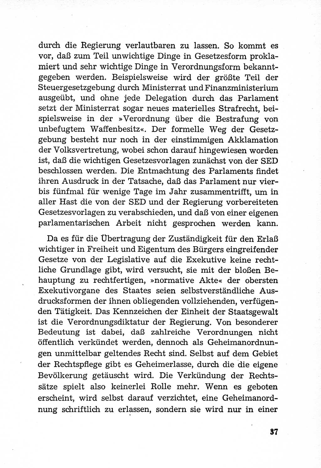 Rechtsstaat in zweierlei Hinsicht, Untersuchungsausschuß freiheitlicher Juristen (UfJ) [Bundesrepublik Deutschland (BRD)] 1956, Seite 37 (R.-St. UfJ BRD 1956, S. 37)