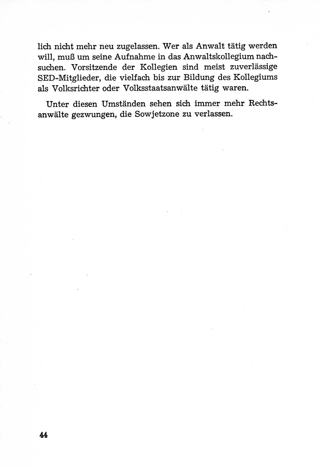 Rechtsstaat in zweierlei Hinsicht, Untersuchungsausschuß freiheitlicher Juristen (UfJ) [Bundesrepublik Deutschland (BRD)] 1956, Seite 44 (R.-St. UfJ BRD 1956, S. 44)