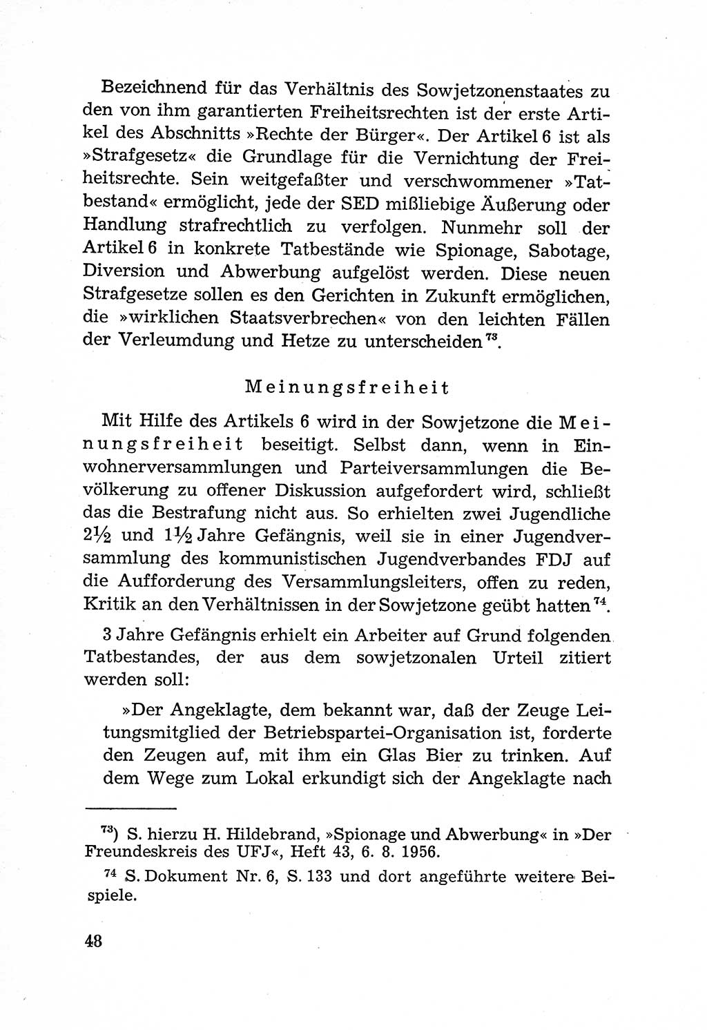 Rechtsstaat in zweierlei Hinsicht, Untersuchungsausschuß freiheitlicher Juristen (UfJ) [Bundesrepublik Deutschland (BRD)] 1956, Seite 48 (R.-St. UfJ BRD 1956, S. 48)