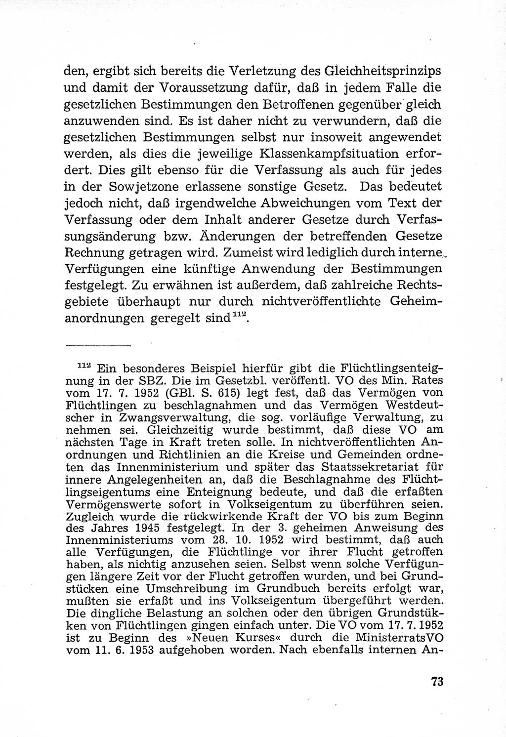 Rechtsstaat in zweierlei Hinsicht, Untersuchungsausschuß freiheitlicher Juristen (UfJ) [Bundesrepublik Deutschland (BRD)] 1956, Seite 73 (R.-St. UfJ BRD 1956, S. 73)