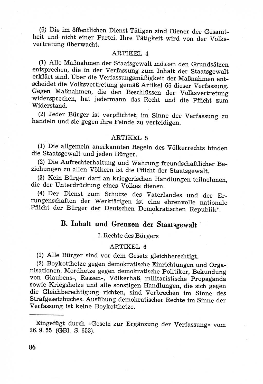 Rechtsstaat in zweierlei Hinsicht, Untersuchungsausschuß freiheitlicher Juristen (UfJ) [Bundesrepublik Deutschland (BRD)] 1956, Seite 86 (R.-St. UfJ BRD 1956, S. 86)