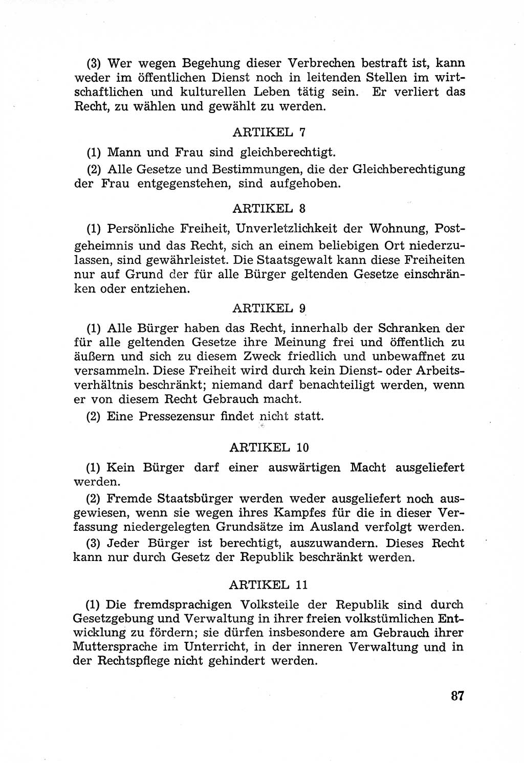 Rechtsstaat in zweierlei Hinsicht, Untersuchungsausschuß freiheitlicher Juristen (UfJ) [Bundesrepublik Deutschland (BRD)] 1956, Seite 87 (R.-St. UfJ BRD 1956, S. 87)