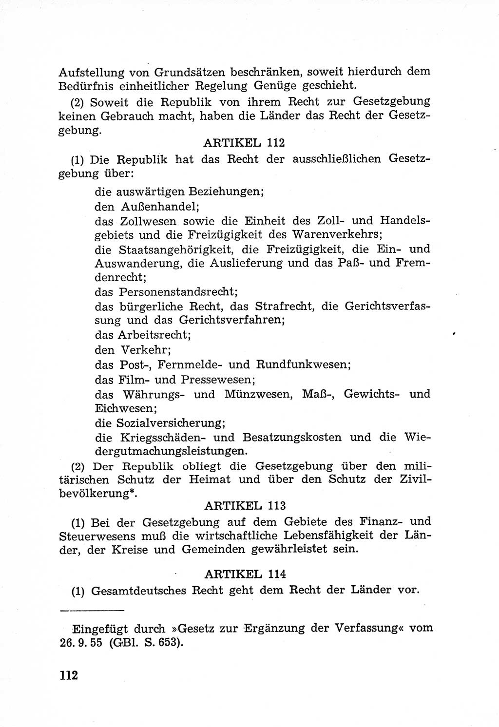 Rechtsstaat in zweierlei Hinsicht, Untersuchungsausschuß freiheitlicher Juristen (UfJ) [Bundesrepublik Deutschland (BRD)] 1956, Seite 112 (R.-St. UfJ BRD 1956, S. 112)