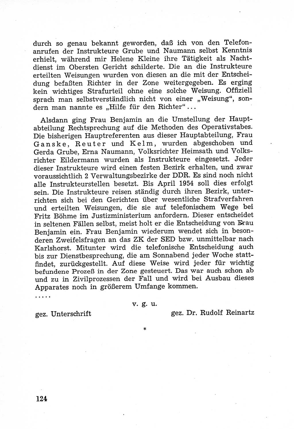 Rechtsstaat in zweierlei Hinsicht, Untersuchungsausschuß freiheitlicher Juristen (UfJ) [Bundesrepublik Deutschland (BRD)] 1956, Seite 124 (R.-St. UfJ BRD 1956, S. 124)