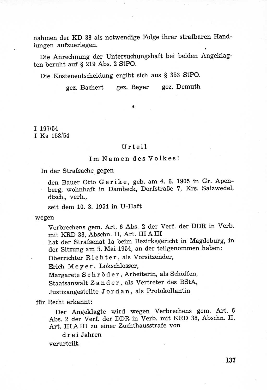 Rechtsstaat in zweierlei Hinsicht, Untersuchungsausschuß freiheitlicher Juristen (UfJ) [Bundesrepublik Deutschland (BRD)] 1956, Seite 137 (R.-St. UfJ BRD 1956, S. 137)