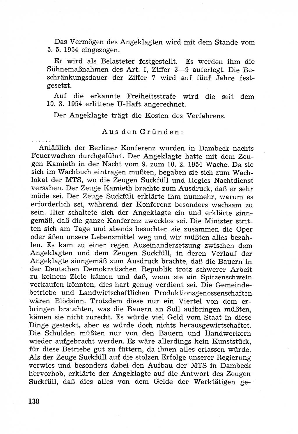 Rechtsstaat in zweierlei Hinsicht, Untersuchungsausschuß freiheitlicher Juristen (UfJ) [Bundesrepublik Deutschland (BRD)] 1956, Seite 138 (R.-St. UfJ BRD 1956, S. 138)
