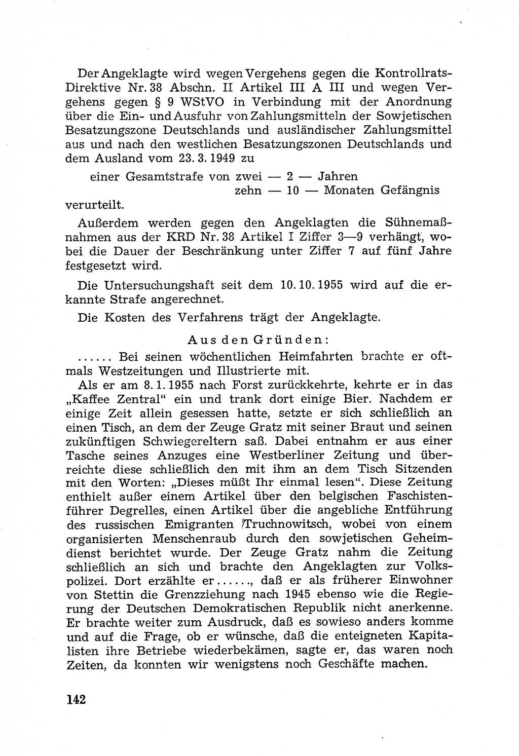 Rechtsstaat in zweierlei Hinsicht, Untersuchungsausschuß freiheitlicher Juristen (UfJ) [Bundesrepublik Deutschland (BRD)] 1956, Seite 142 (R.-St. UfJ BRD 1956, S. 142)