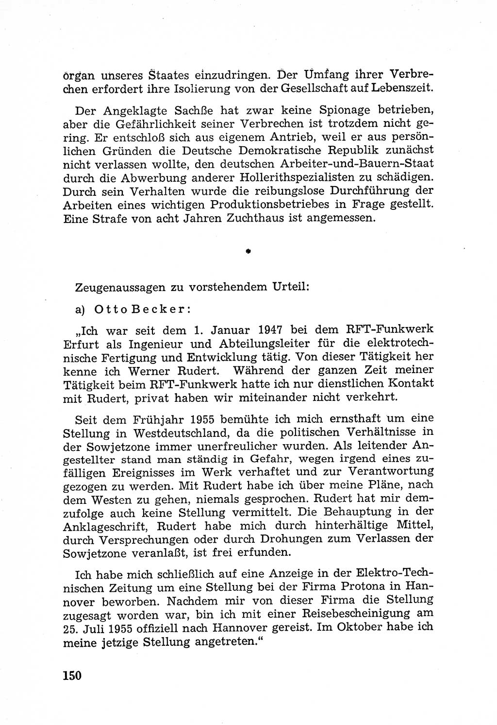 Rechtsstaat in zweierlei Hinsicht, Untersuchungsausschuß freiheitlicher Juristen (UfJ) [Bundesrepublik Deutschland (BRD)] 1956, Seite 150 (R.-St. UfJ BRD 1956, S. 150)