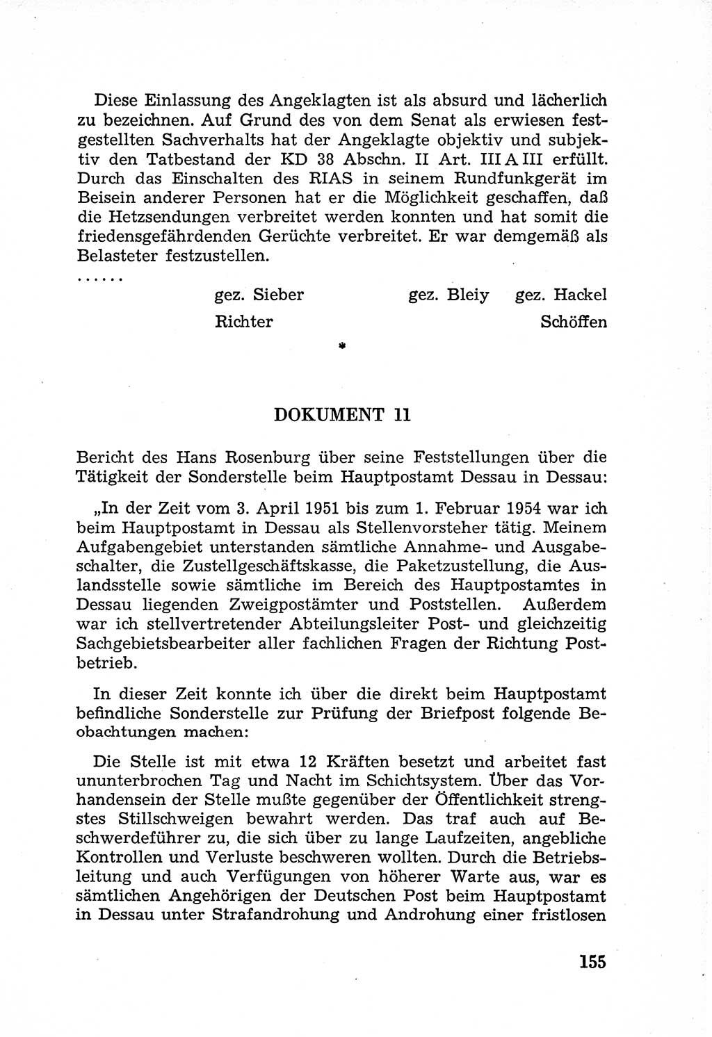 Rechtsstaat in zweierlei Hinsicht, Untersuchungsausschuß freiheitlicher Juristen (UfJ) [Bundesrepublik Deutschland (BRD)] 1956, Seite 155 (R.-St. UfJ BRD 1956, S. 155)