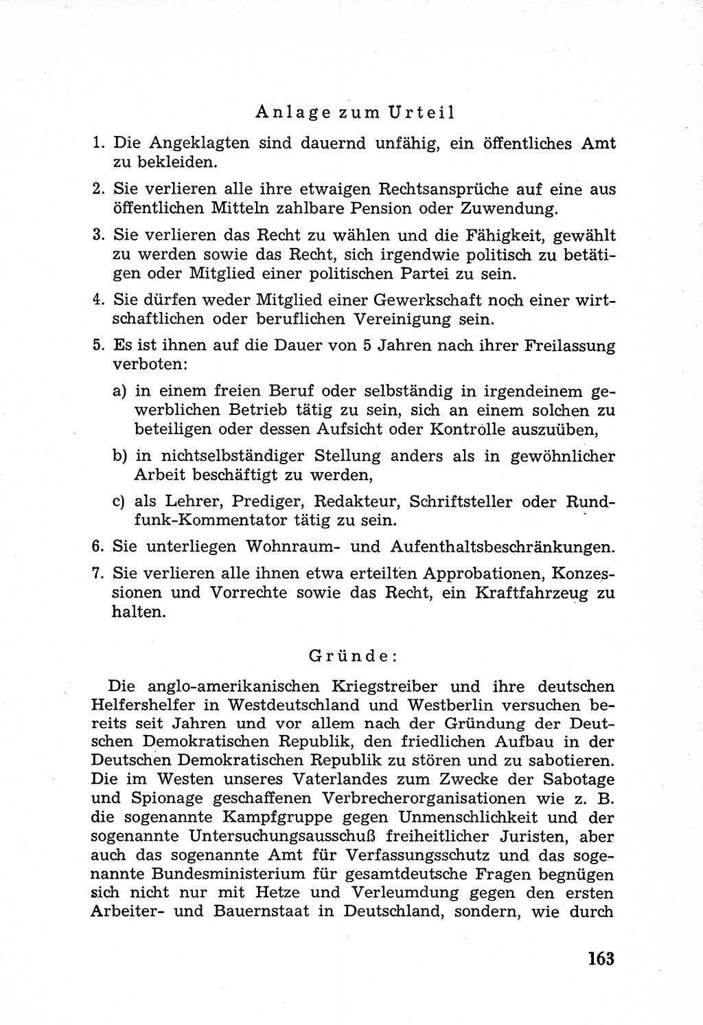 Rechtsstaat in zweierlei Hinsicht, Untersuchungsausschuß freiheitlicher Juristen (UfJ) [Bundesrepublik Deutschland (BRD)] 1956, Seite 163 (R.-St. UfJ BRD 1956, S. 163)
