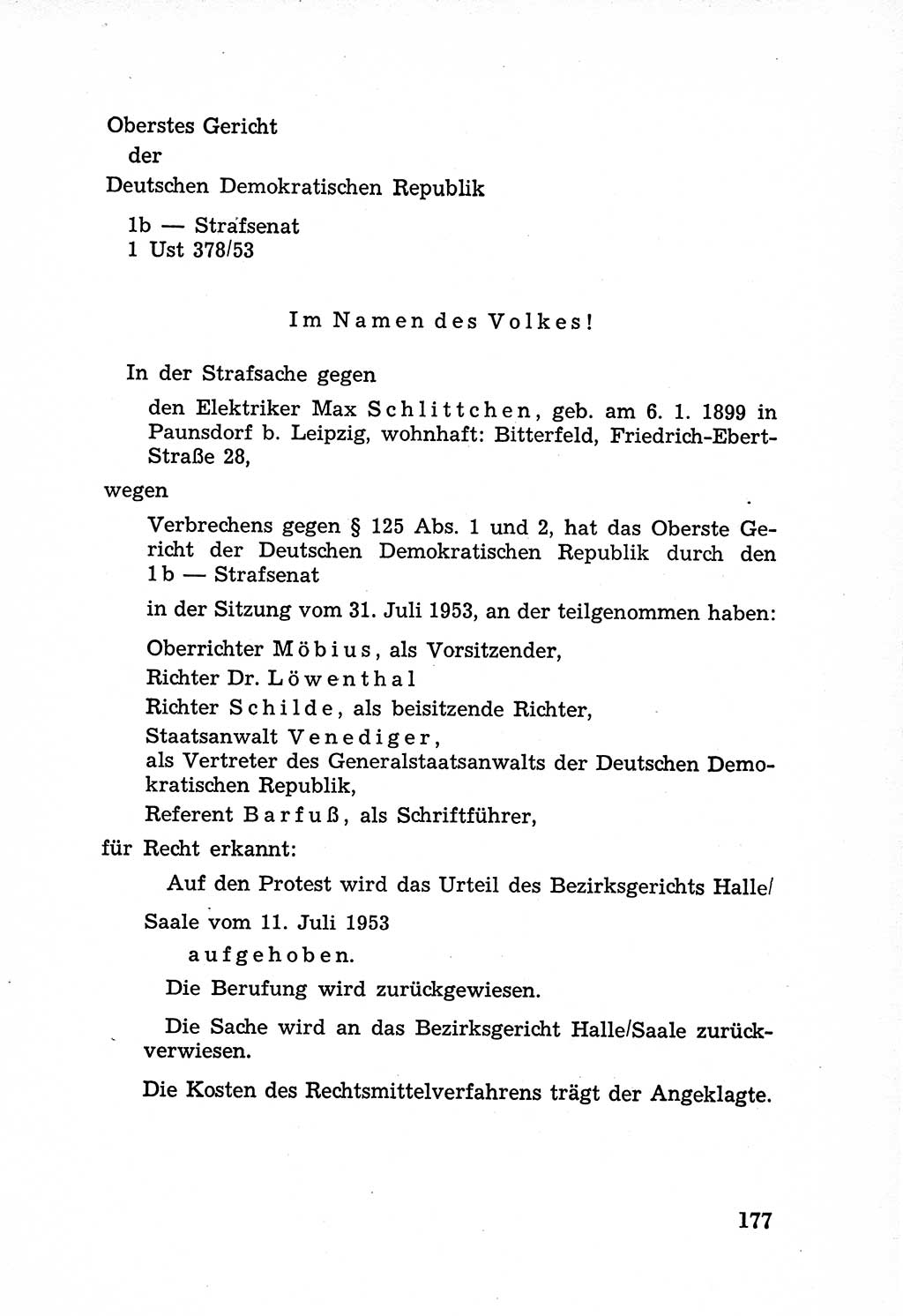 Rechtsstaat in zweierlei Hinsicht, Untersuchungsausschuß freiheitlicher Juristen (UfJ) [Bundesrepublik Deutschland (BRD)] 1956, Seite 177 (R.-St. UfJ BRD 1956, S. 177)