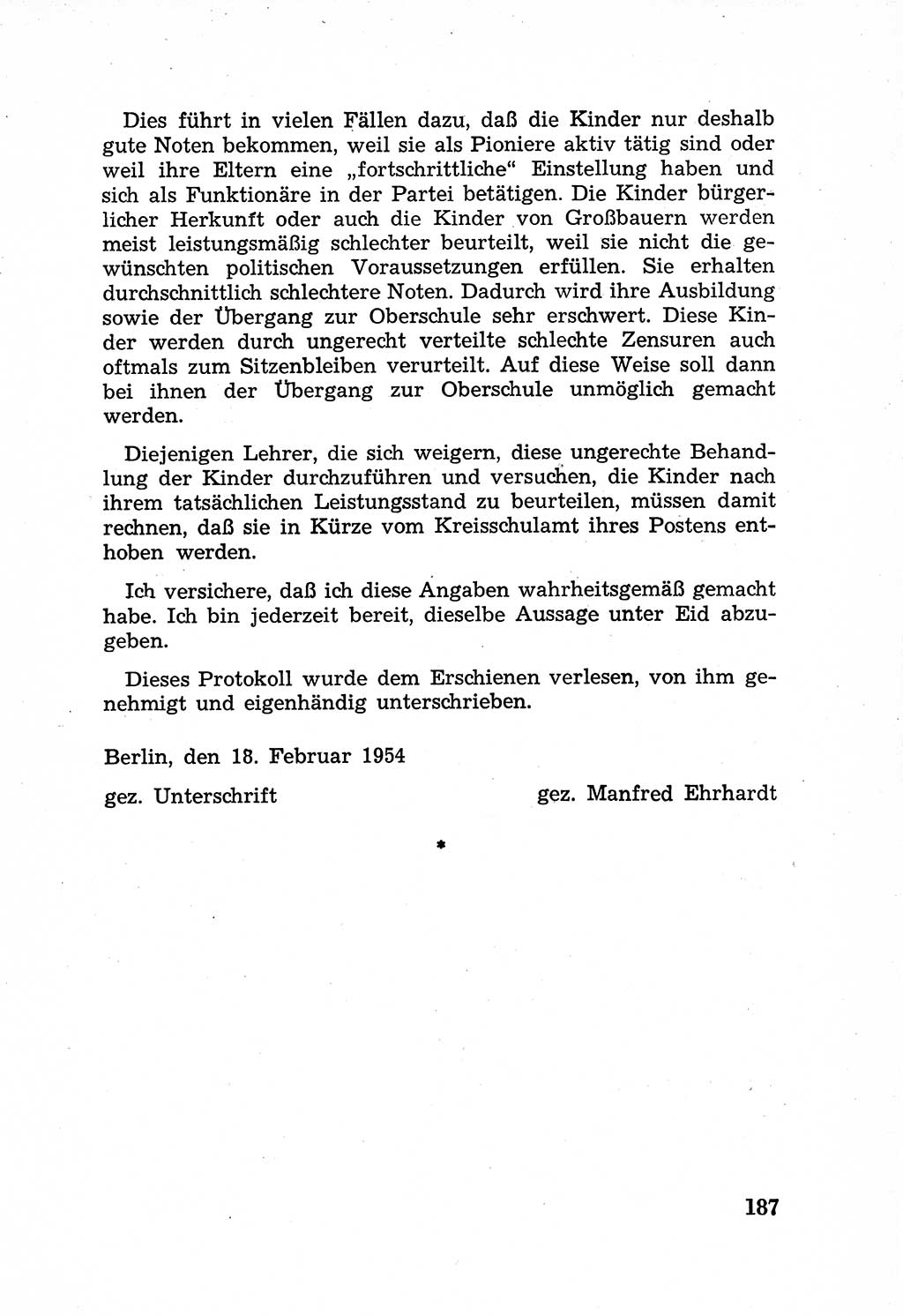 Rechtsstaat in zweierlei Hinsicht, Untersuchungsausschuß freiheitlicher Juristen (UfJ) [Bundesrepublik Deutschland (BRD)] 1956, Seite 187 (R.-St. UfJ BRD 1956, S. 187)