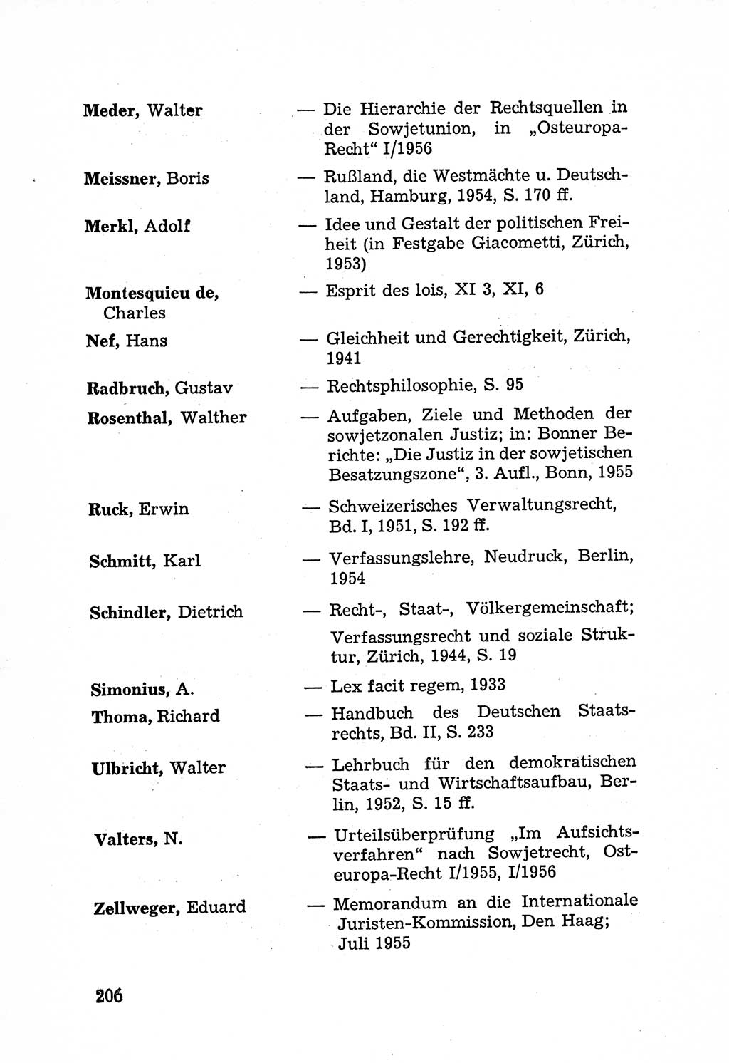 Rechtsstaat in zweierlei Hinsicht, Untersuchungsausschuß freiheitlicher Juristen (UfJ) [Bundesrepublik Deutschland (BRD)] 1956, Seite 206 (R.-St. UfJ BRD 1956, S. 206)