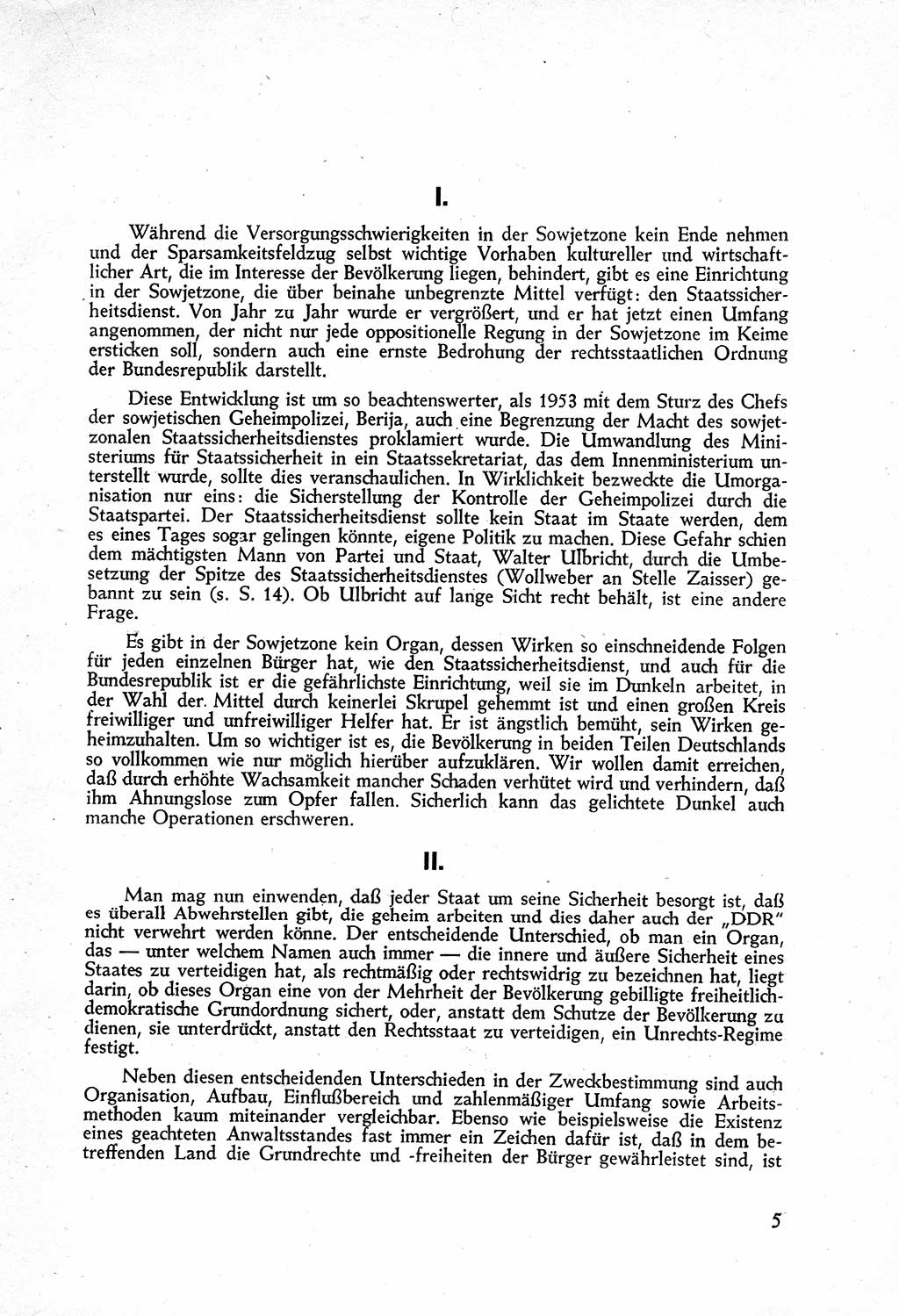 Staatssicherheitsdienst (SSD) [Deutsche Demokratische Republik (DDR)], Untersuchungsausschuß Freiheitlicher Juristen (UfJ) [Bundesrepublik Deutschland (BRD)] 1956, Seite 5 (SSD DDR UfJ BRD 1956, S. 5)