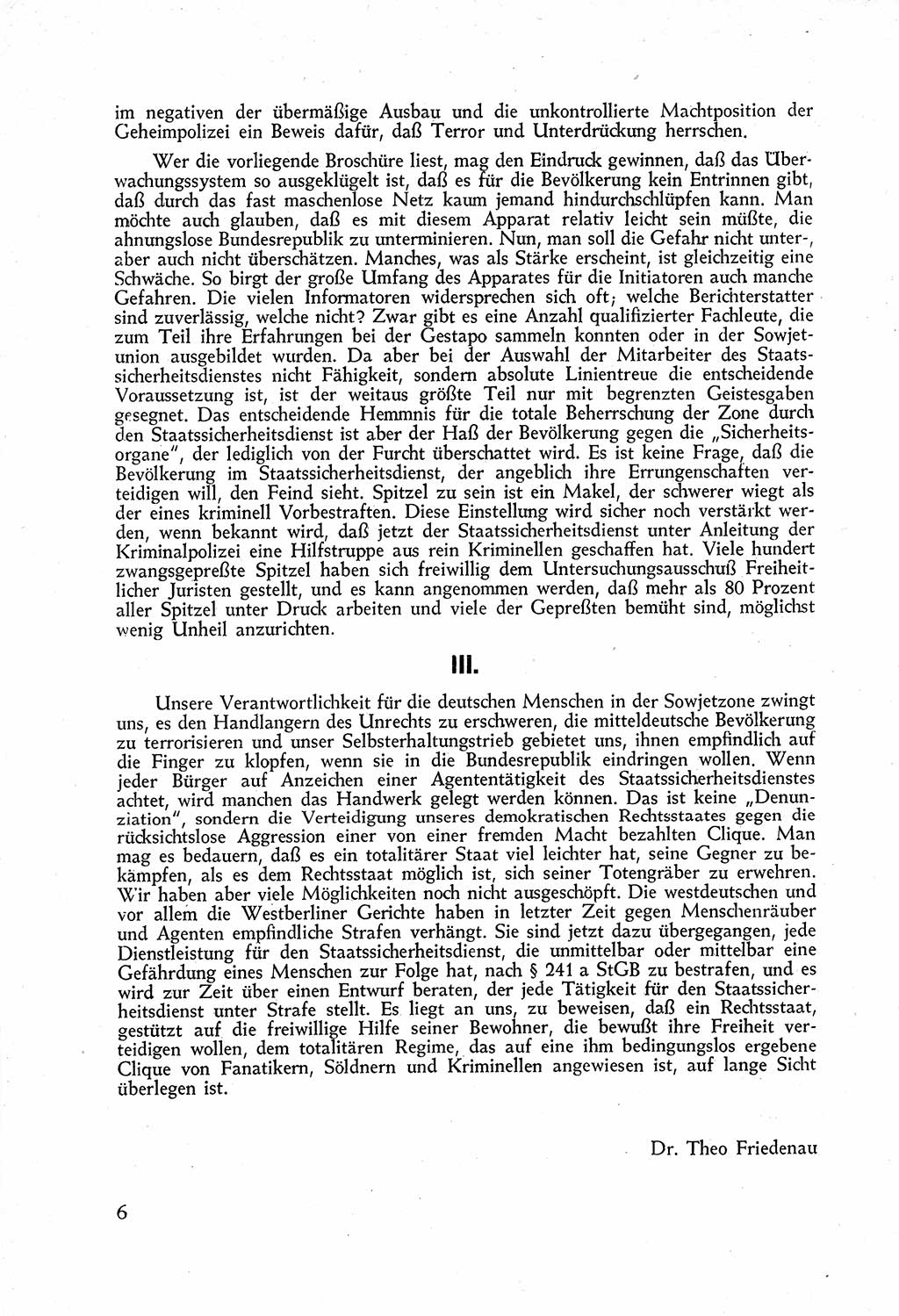 Staatssicherheitsdienst (SSD) [Deutsche Demokratische Republik (DDR)], Untersuchungsausschuß Freiheitlicher Juristen (UfJ) [Bundesrepublik Deutschland (BRD)] 1956, Seite 6 (SSD DDR UfJ BRD 1956, S. 6)