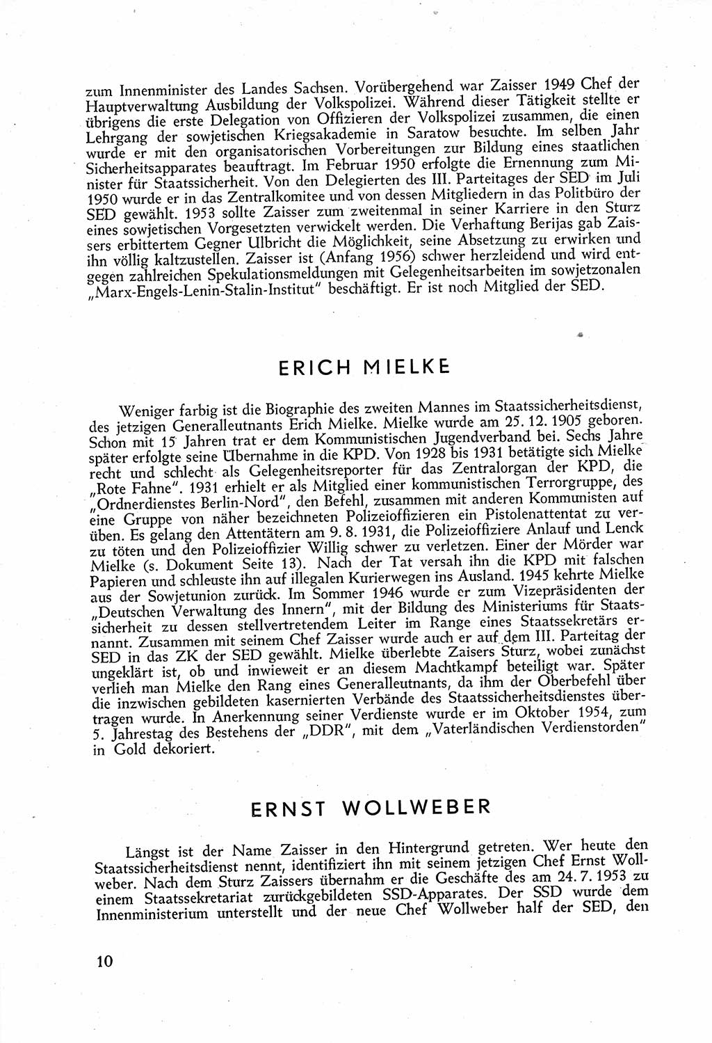 Staatssicherheitsdienst (SSD) [Deutsche Demokratische Republik (DDR)], Untersuchungsausschuß Freiheitlicher Juristen (UfJ) [Bundesrepublik Deutschland (BRD)] 1956, Seite 10 (SSD DDR UfJ BRD 1956, S. 10)