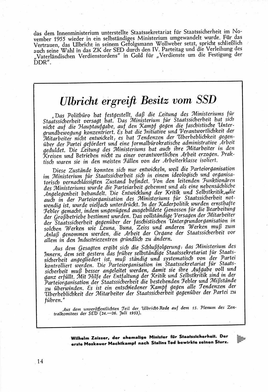 Staatssicherheitsdienst (SSD) [Deutsche Demokratische Republik (DDR)], Untersuchungsausschuß Freiheitlicher Juristen (UfJ) [Bundesrepublik Deutschland (BRD)] 1956, Seite 14 (SSD DDR UfJ BRD 1956, S. 14)