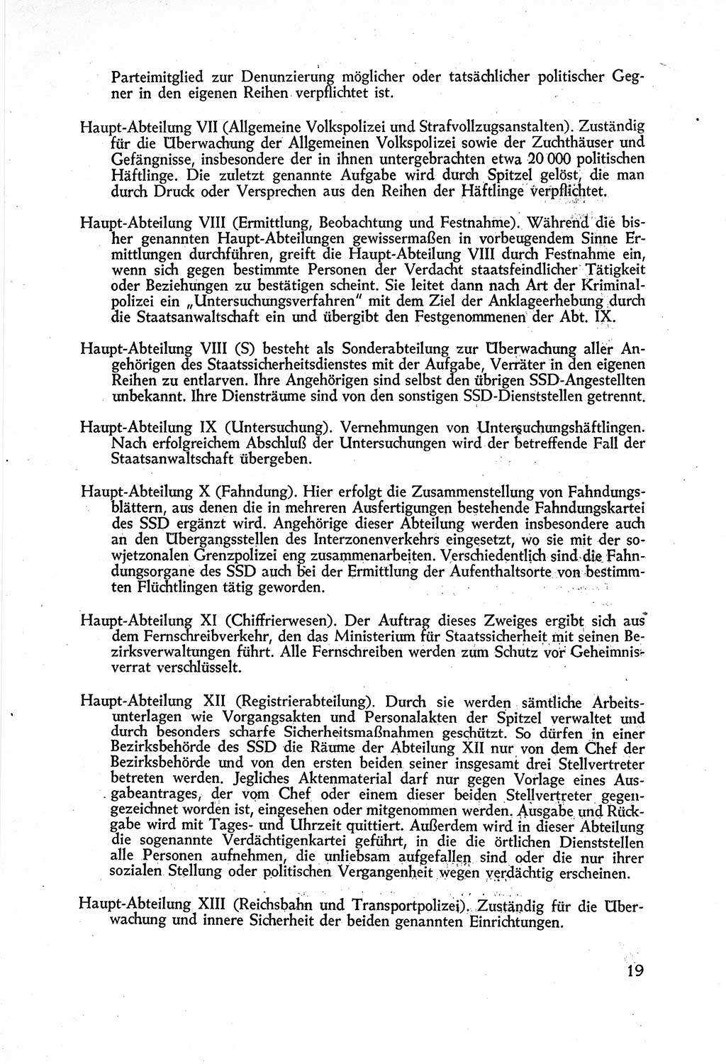 Staatssicherheitsdienst (SSD) [Deutsche Demokratische Republik (DDR)], Untersuchungsausschuß Freiheitlicher Juristen (UfJ) [Bundesrepublik Deutschland (BRD)] 1956, Seite 19 (SSD DDR UfJ BRD 1956, S. 19)