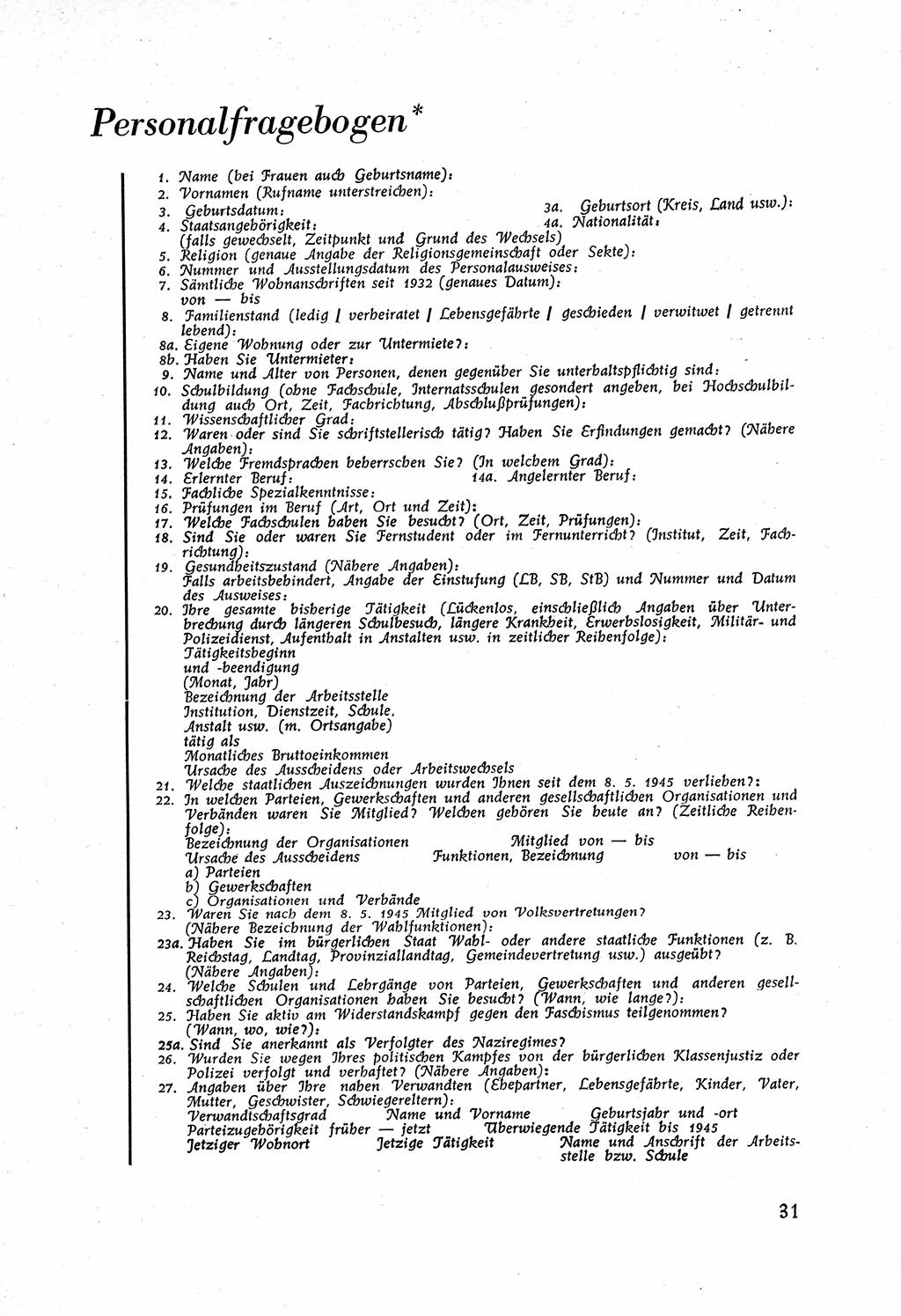 Staatssicherheitsdienst (SSD) [Deutsche Demokratische Republik (DDR)], Untersuchungsausschuß Freiheitlicher Juristen (UfJ) [Bundesrepublik Deutschland (BRD)] 1956, Seite 31 (SSD DDR UfJ BRD 1956, S. 31)