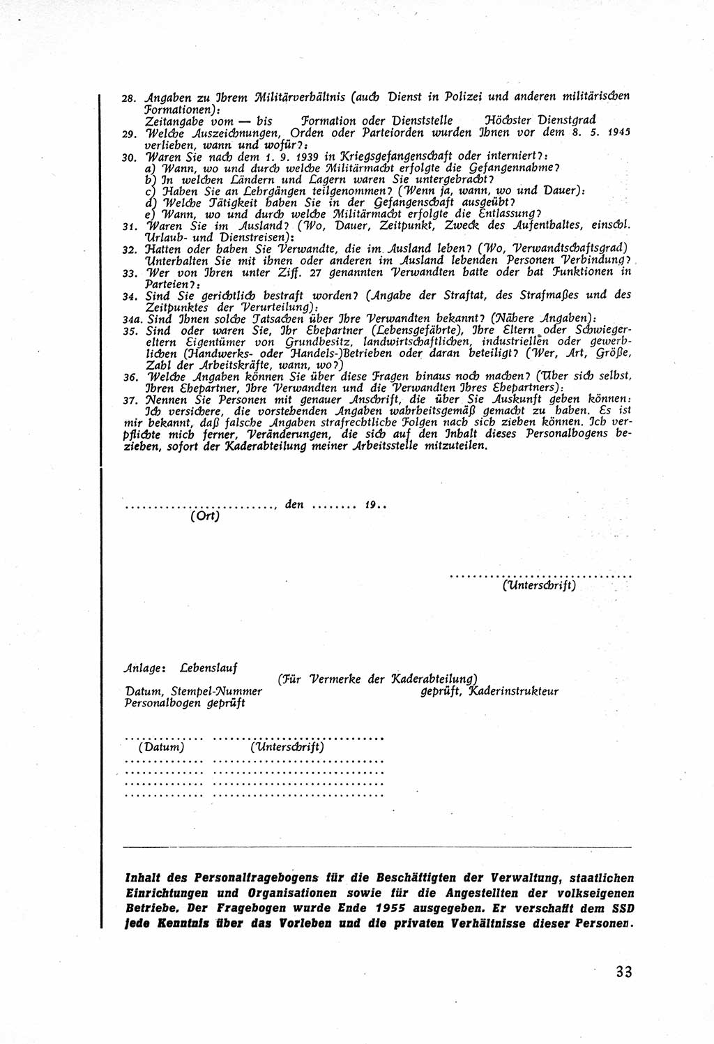 Staatssicherheitsdienst (SSD) [Deutsche Demokratische Republik (DDR)], Untersuchungsausschuß Freiheitlicher Juristen (UfJ) [Bundesrepublik Deutschland (BRD)] 1956, Seite 33 (SSD DDR UfJ BRD 1956, S. 33)