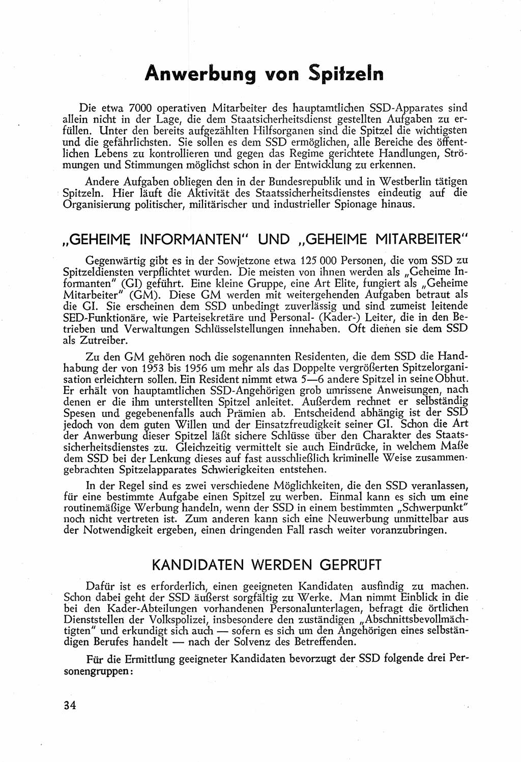 Staatssicherheitsdienst (SSD) [Deutsche Demokratische Republik (DDR)], Untersuchungsausschuß Freiheitlicher Juristen (UfJ) [Bundesrepublik Deutschland (BRD)] 1956, Seite 34 (SSD DDR UfJ BRD 1956, S. 34)