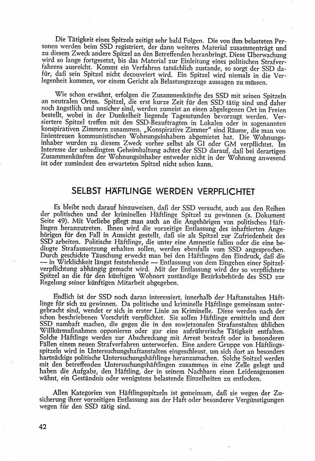 Staatssicherheitsdienst (SSD) [Deutsche Demokratische Republik (DDR)], Untersuchungsausschuß Freiheitlicher Juristen (UfJ) [Bundesrepublik Deutschland (BRD)] 1956, Seite 42 (SSD DDR UfJ BRD 1956, S. 42)