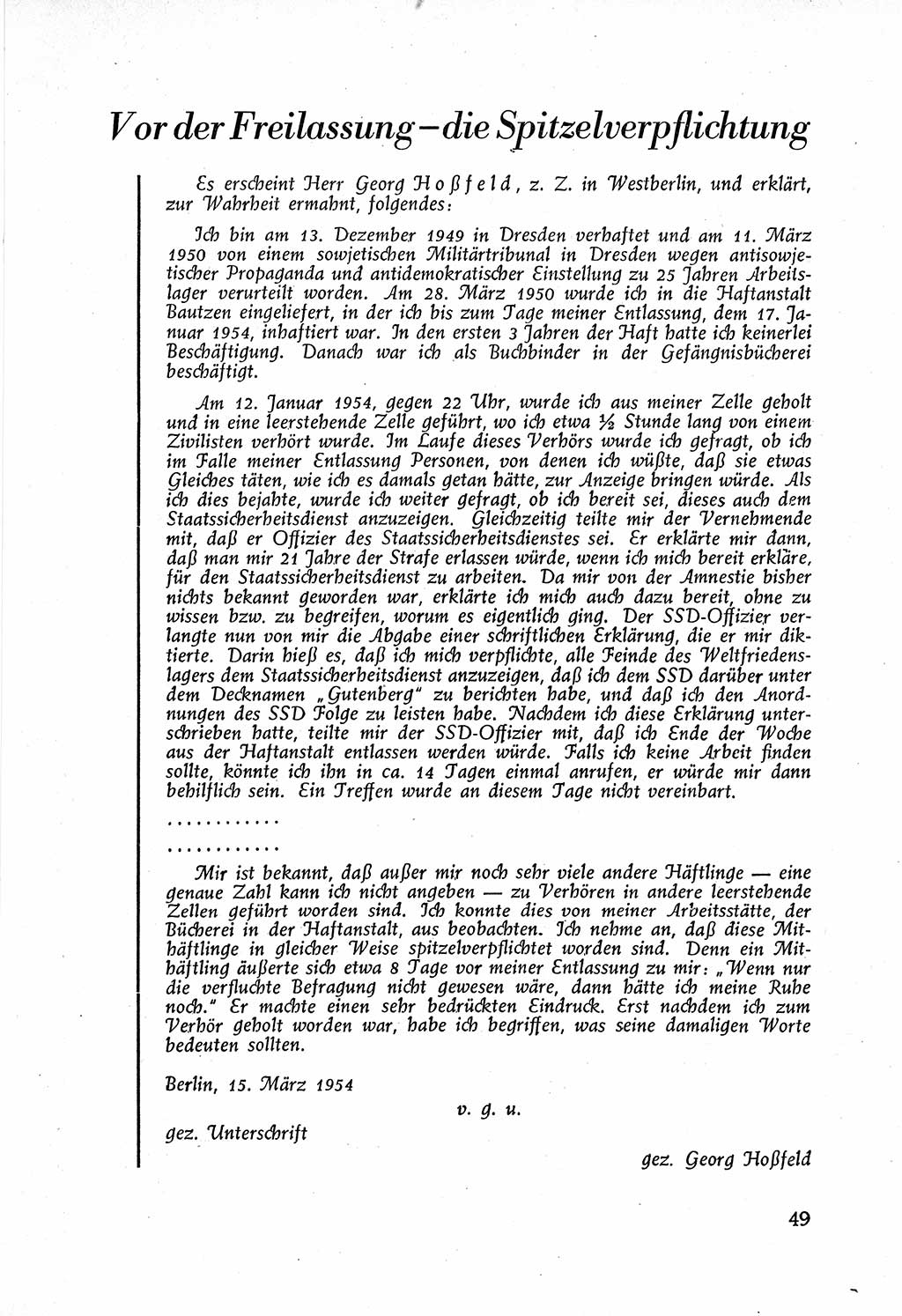 Staatssicherheitsdienst (SSD) [Deutsche Demokratische Republik (DDR)], Untersuchungsausschuß Freiheitlicher Juristen (UfJ) [Bundesrepublik Deutschland (BRD)] 1956, Seite 49 (SSD DDR UfJ BRD 1956, S. 49)