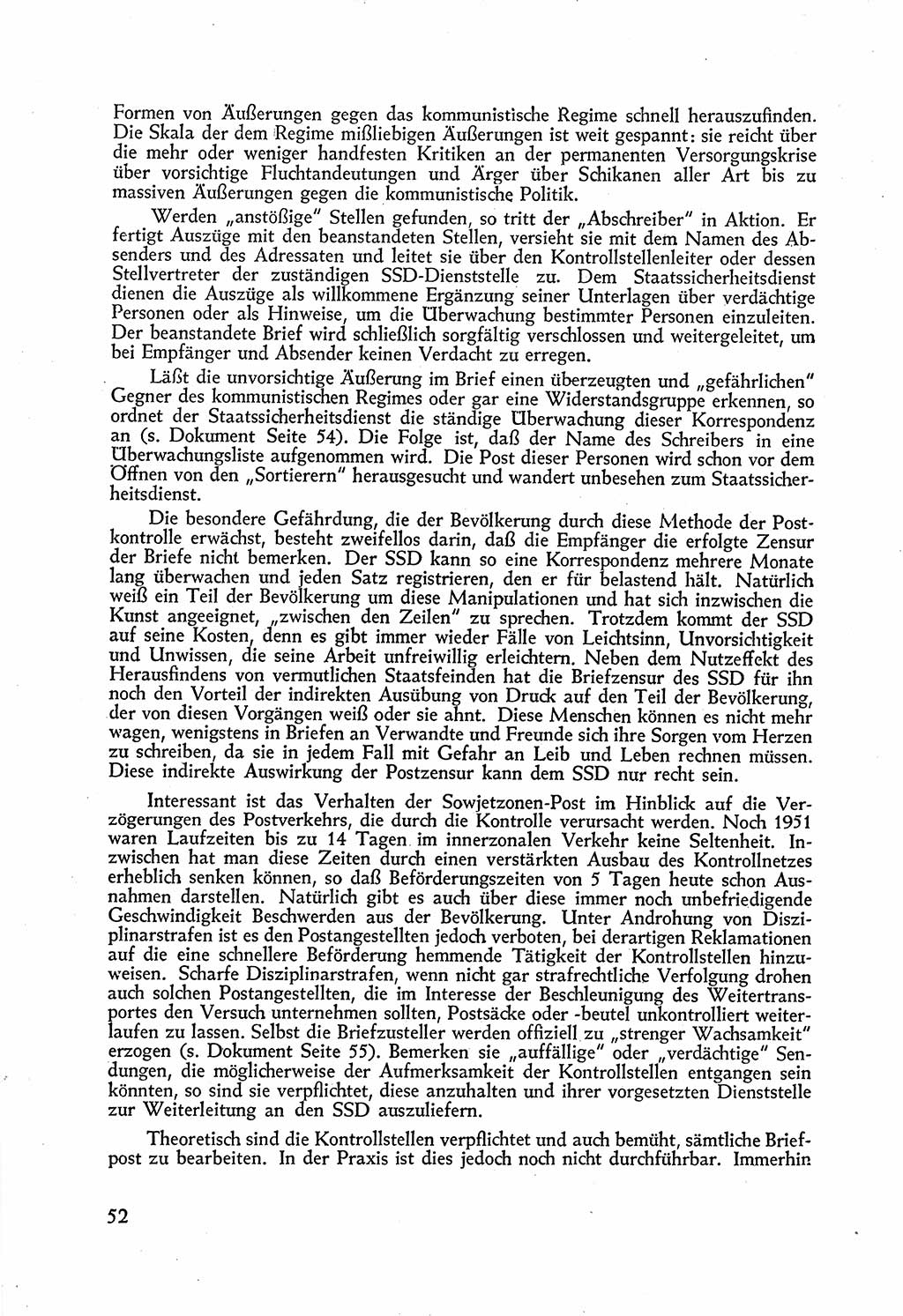 Staatssicherheitsdienst (SSD) [Deutsche Demokratische Republik (DDR)], Untersuchungsausschuß Freiheitlicher Juristen (UfJ) [Bundesrepublik Deutschland (BRD)] 1956, Seite 52 (SSD DDR UfJ BRD 1956, S. 52)