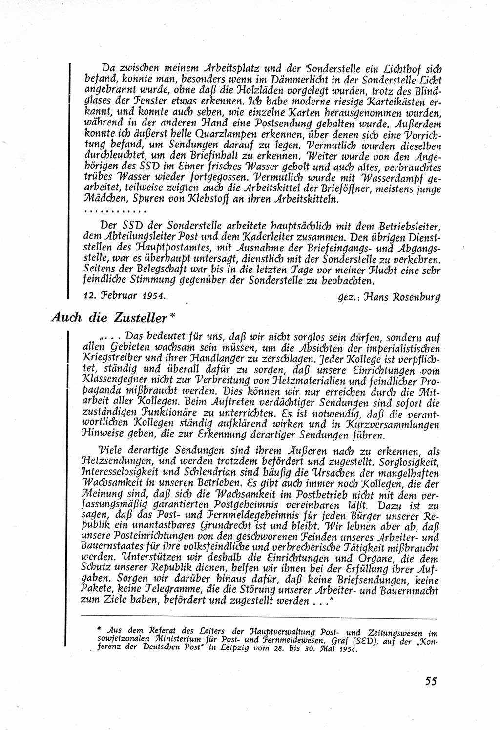 Staatssicherheitsdienst (SSD) [Deutsche Demokratische Republik (DDR)], Untersuchungsausschuß Freiheitlicher Juristen (UfJ) [Bundesrepublik Deutschland (BRD)] 1956, Seite 55 (SSD DDR UfJ BRD 1956, S. 55)