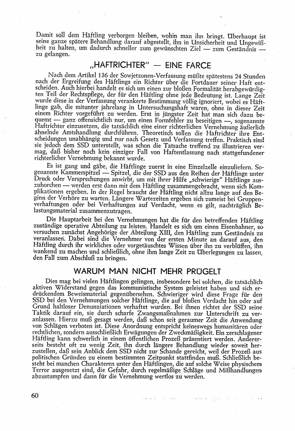 Staatssicherheitsdienst (SSD) [Deutsche Demokratische Republik (DDR)], Untersuchungsausschuß Freiheitlicher Juristen (UfJ) [Bundesrepublik Deutschland (BRD)] 1956, Seite 60 (SSD DDR UfJ BRD 1956, S. 60)