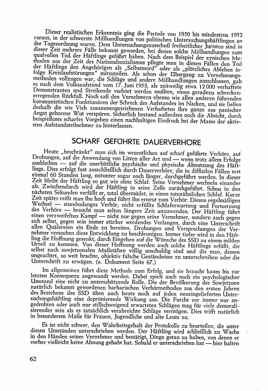 Staatssicherheitsdienst (SSD) [Deutsche Demokratische Republik (DDR)], Untersuchungsausschuß Freiheitlicher Juristen (UfJ) [Bundesrepublik Deutschland (BRD)] 1956, Seite 62 (SSD DDR UfJ BRD 1956, S. 62)