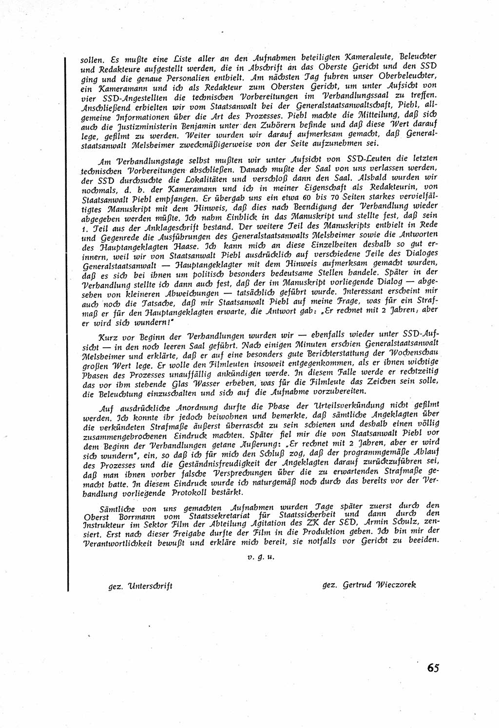 Staatssicherheitsdienst (SSD) [Deutsche Demokratische Republik (DDR)], Untersuchungsausschuß Freiheitlicher Juristen (UfJ) [Bundesrepublik Deutschland (BRD)] 1956, Seite 65 (SSD DDR UfJ BRD 1956, S. 65)