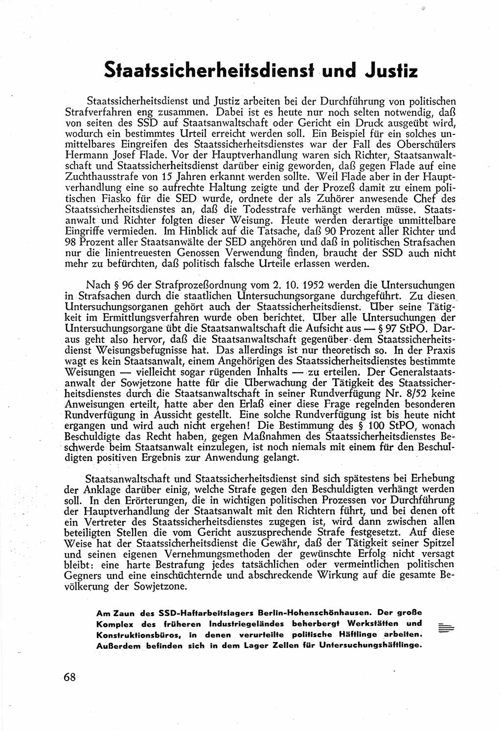 Staatssicherheitsdienst (SSD) [Deutsche Demokratische Republik (DDR)], Untersuchungsausschuß Freiheitlicher Juristen (UfJ) [Bundesrepublik Deutschland (BRD)] 1956, Seite 68 (SSD DDR UfJ BRD 1956, S. 68)