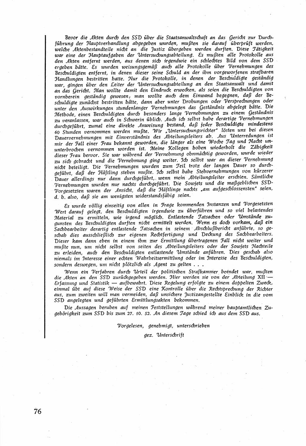 Staatssicherheitsdienst (SSD) [Deutsche Demokratische Republik (DDR)], Untersuchungsausschuß Freiheitlicher Juristen (UfJ) [Bundesrepublik Deutschland (BRD)] 1956, Seite 76 (SSD DDR UfJ BRD 1956, S. 76)