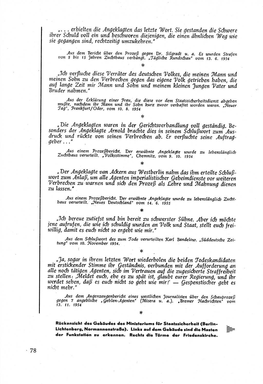Staatssicherheitsdienst (SSD) [Deutsche Demokratische Republik (DDR)], Untersuchungsausschuß Freiheitlicher Juristen (UfJ) [Bundesrepublik Deutschland (BRD)] 1956, Seite 78 (SSD DDR UfJ BRD 1956, S. 78)