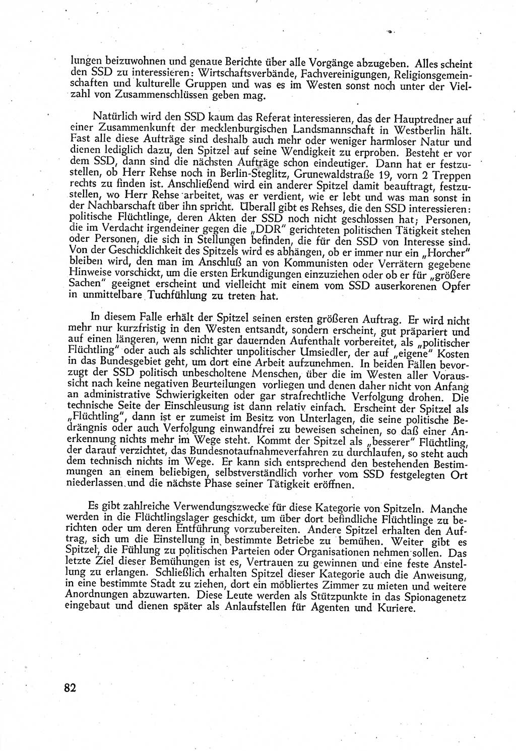 Staatssicherheitsdienst (SSD) [Deutsche Demokratische Republik (DDR)], Untersuchungsausschuß Freiheitlicher Juristen (UfJ) [Bundesrepublik Deutschland (BRD)] 1956, Seite 82 (SSD DDR UfJ BRD 1956, S. 82)