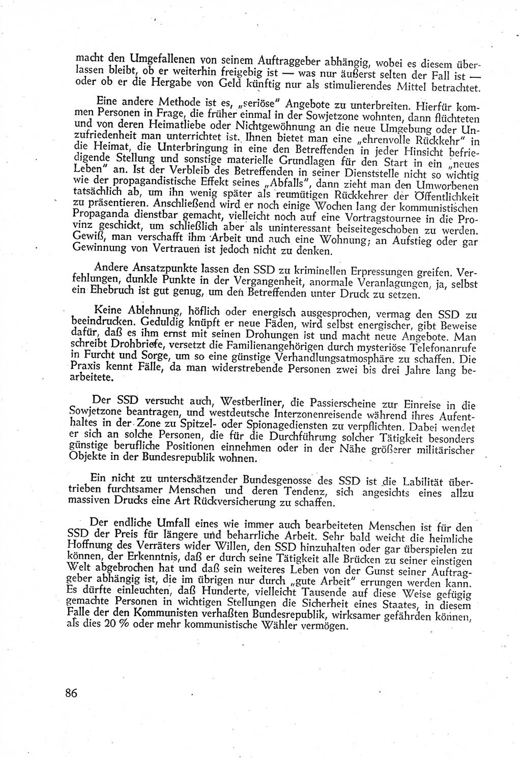 Staatssicherheitsdienst (SSD) [Deutsche Demokratische Republik (DDR)], Untersuchungsausschuß Freiheitlicher Juristen (UfJ) [Bundesrepublik Deutschland (BRD)] 1956, Seite 86 (SSD DDR UfJ BRD 1956, S. 86)