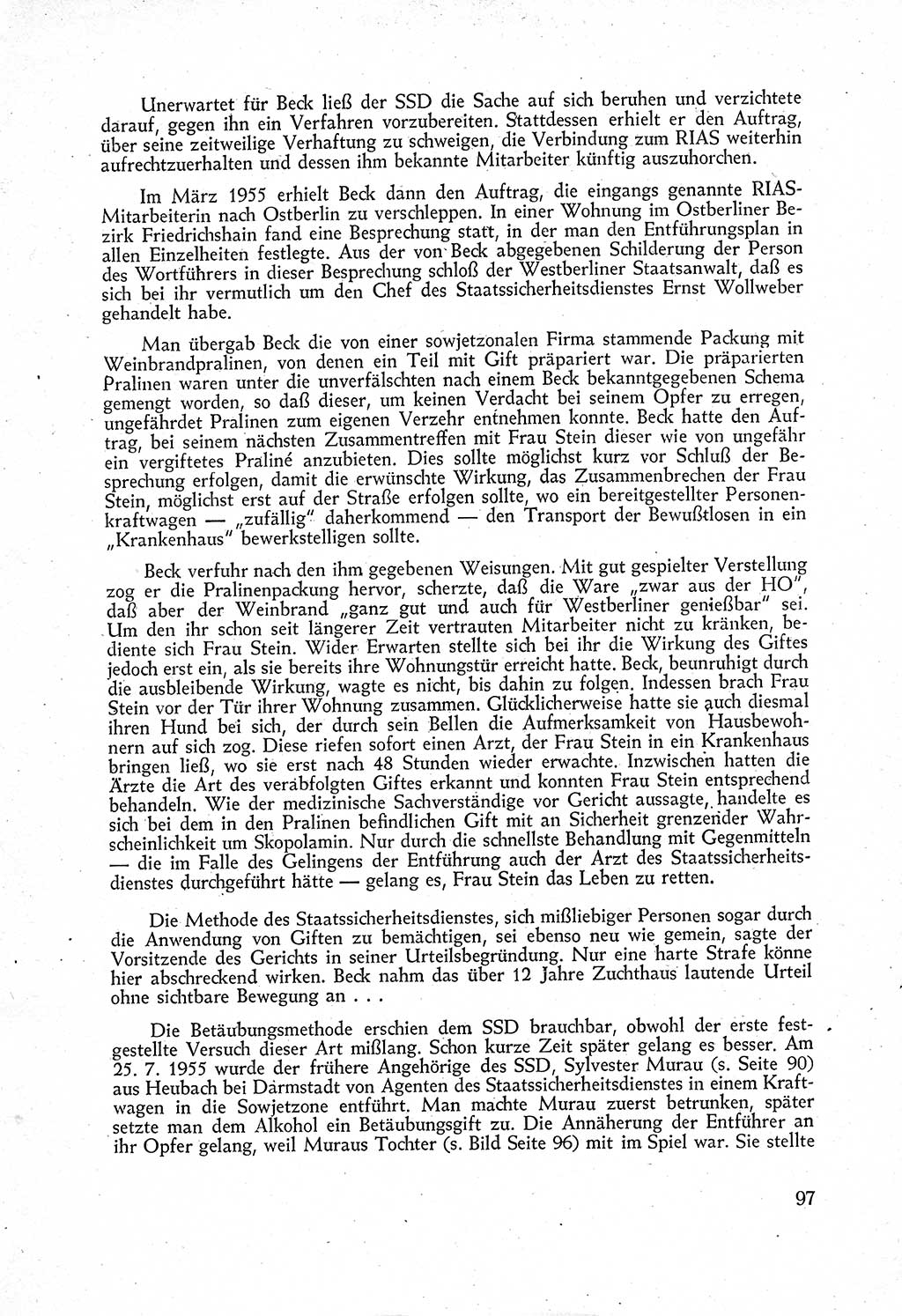 Staatssicherheitsdienst (SSD) [Deutsche Demokratische Republik (DDR)], Untersuchungsausschuß Freiheitlicher Juristen (UfJ) [Bundesrepublik Deutschland (BRD)] 1956, Seite 97 (SSD DDR UfJ BRD 1956, S. 97)