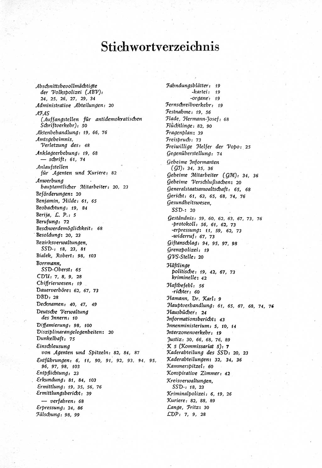 Staatssicherheitsdienst (SSD) [Deutsche Demokratische Republik (DDR)], Untersuchungsausschuß Freiheitlicher Juristen (UfJ) [Bundesrepublik Deutschland (BRD)] 1956, Seite 105 (SSD DDR UfJ BRD 1956, S. 105)