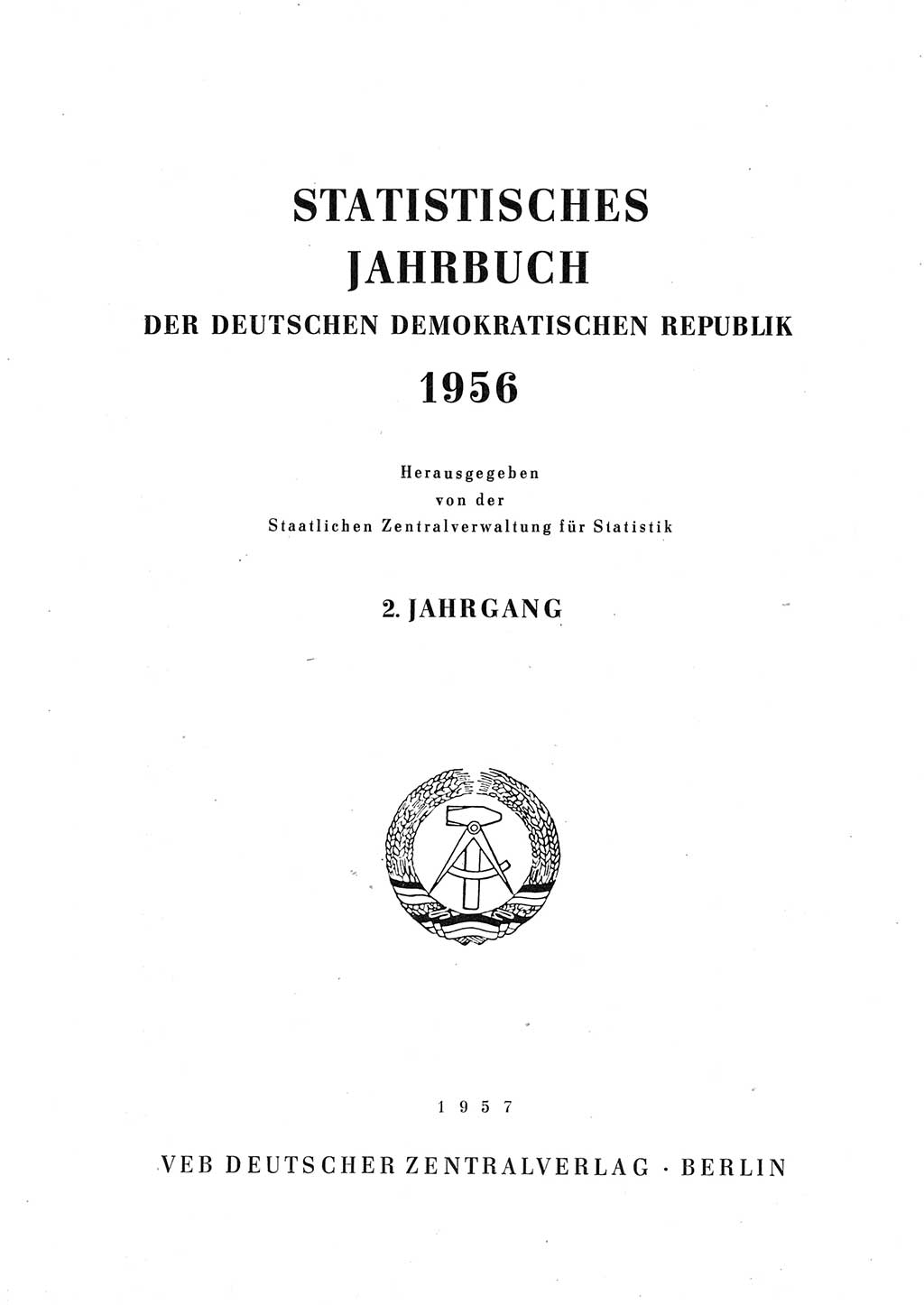 Statistisches Jahrbuch der Deutschen Demokratischen Republik (DDR) 1956, Seite 3 (Stat. Jb. DDR 1956, S. 3)