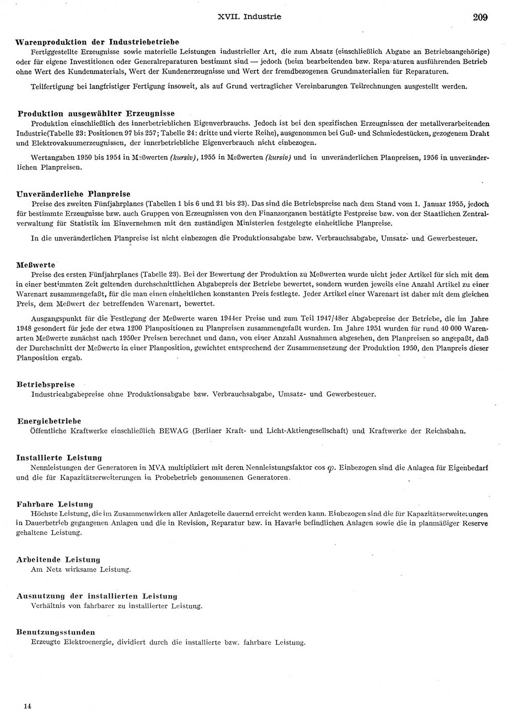 Statistisches Jahrbuch der Deutschen Demokratischen Republik (DDR) 1956, Seite 209 (Stat. Jb. DDR 1956, S. 209)