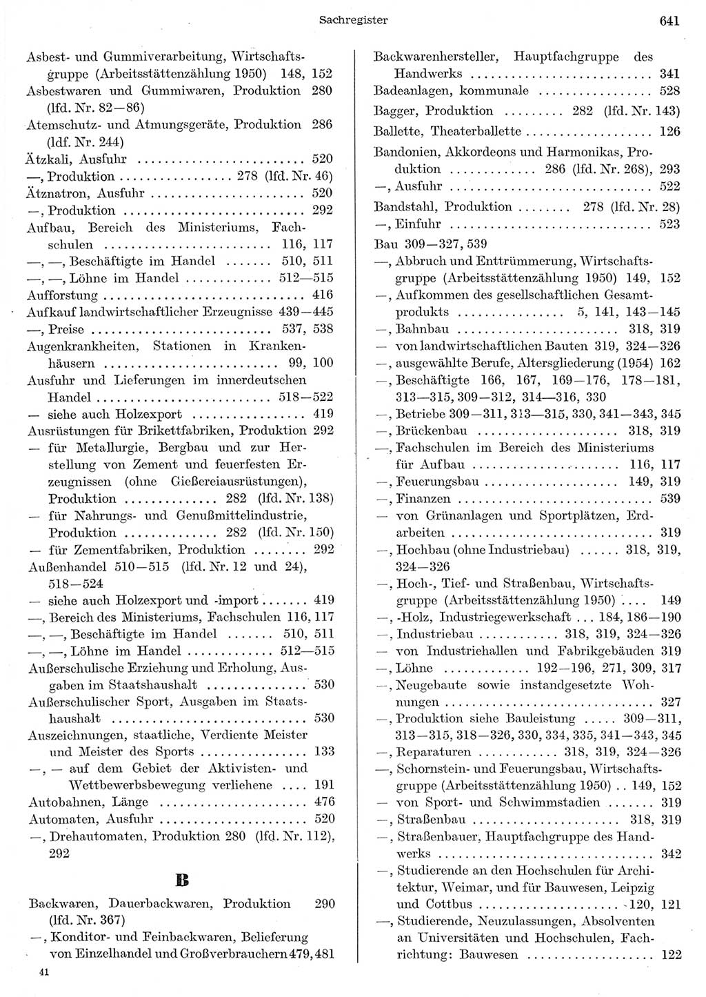 Statistisches Jahrbuch der Deutschen Demokratischen Republik (DDR) 1956, Seite 641 (Stat. Jb. DDR 1956, S. 641)