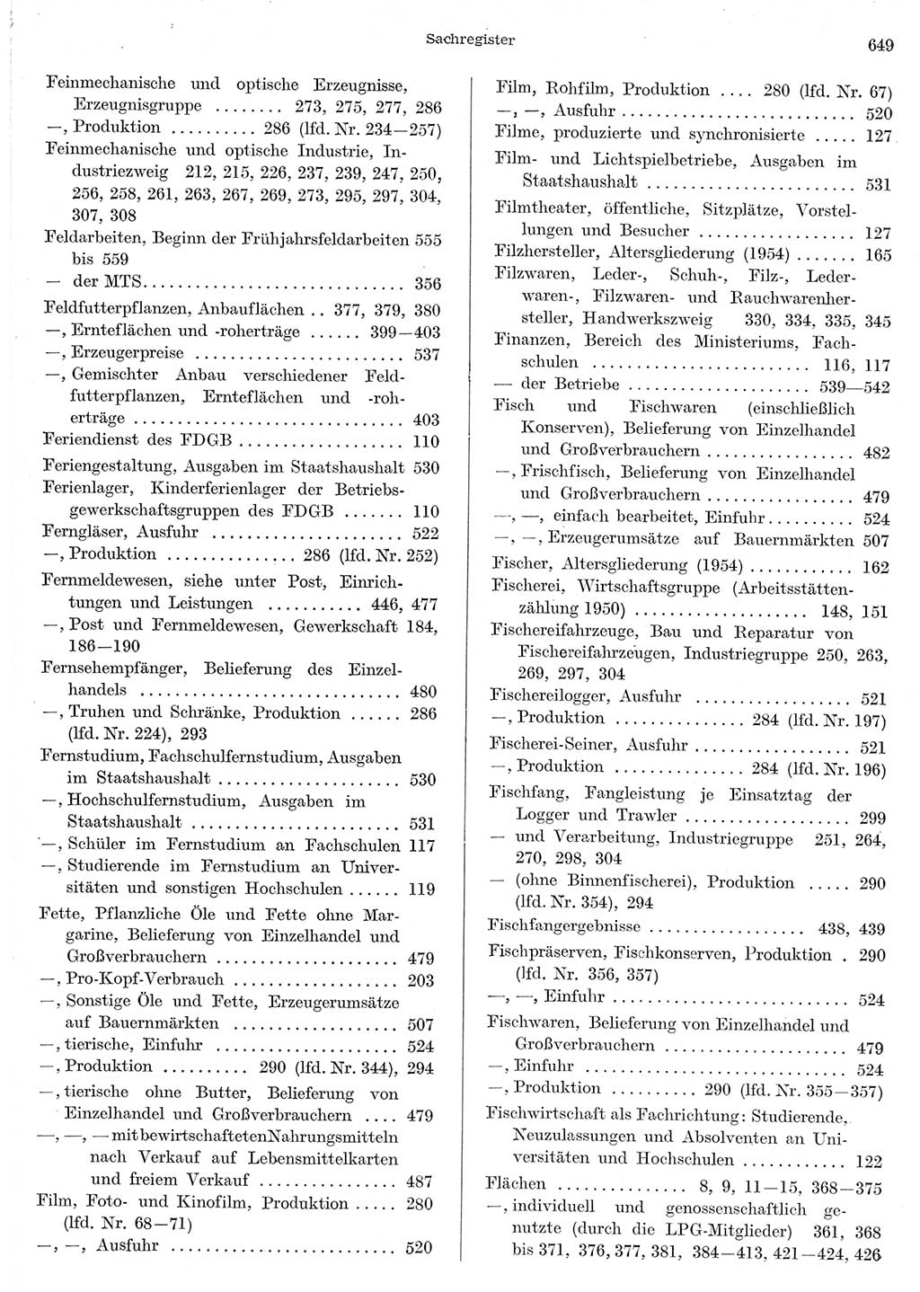 Statistisches Jahrbuch der Deutschen Demokratischen Republik (DDR) 1956, Seite 649 (Stat. Jb. DDR 1956, S. 649)
