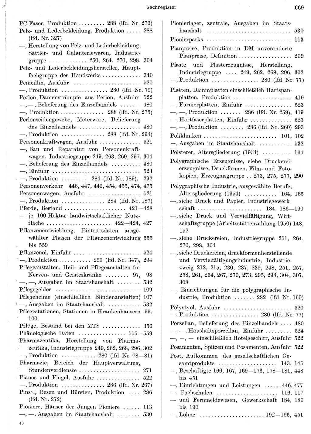 Statistisches Jahrbuch der Deutschen Demokratischen Republik (DDR) 1956, Seite 669 (Stat. Jb. DDR 1956, S. 669)