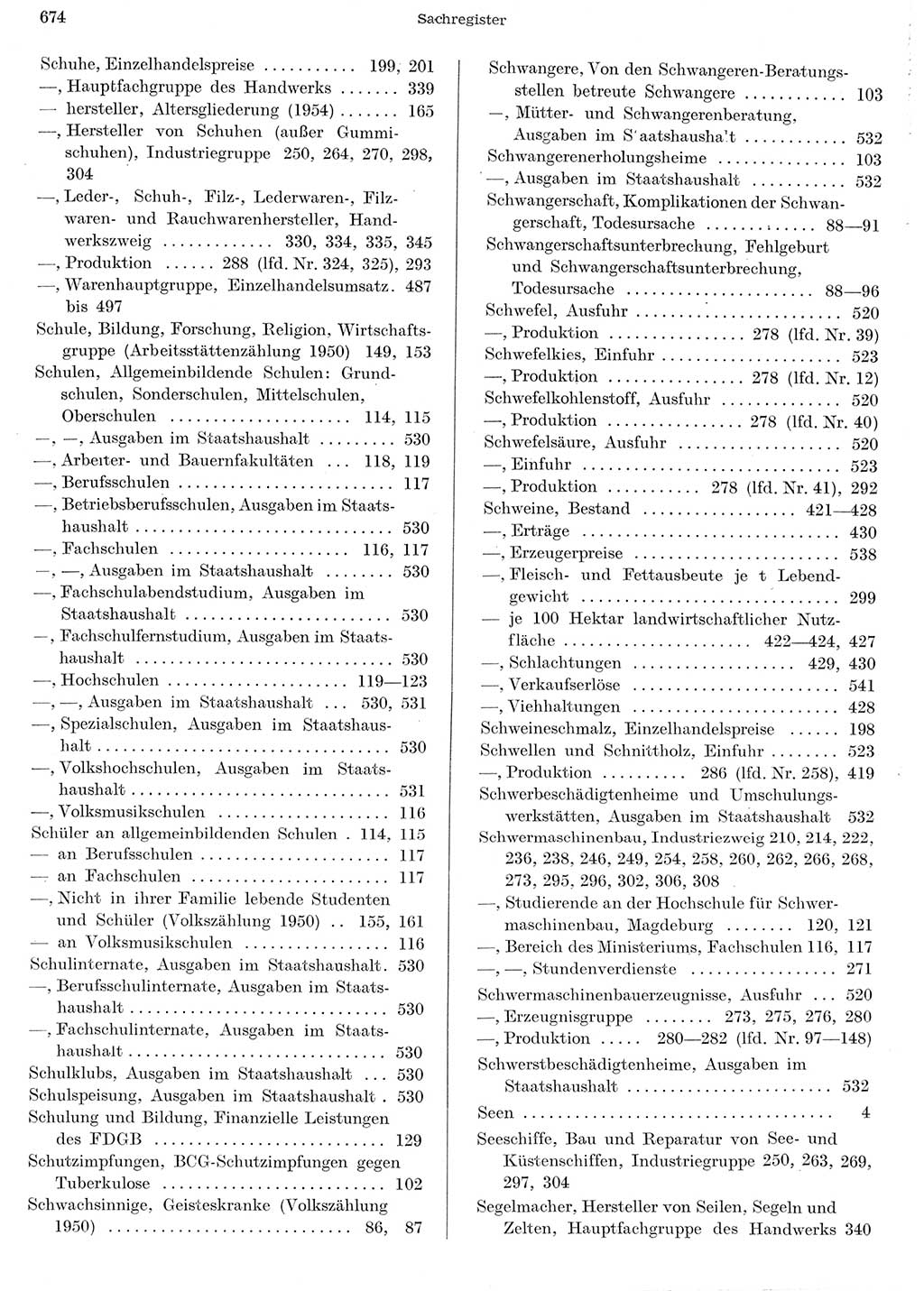 Statistisches Jahrbuch der Deutschen Demokratischen Republik (DDR) 1956, Seite 674 (Stat. Jb. DDR 1956, S. 674)