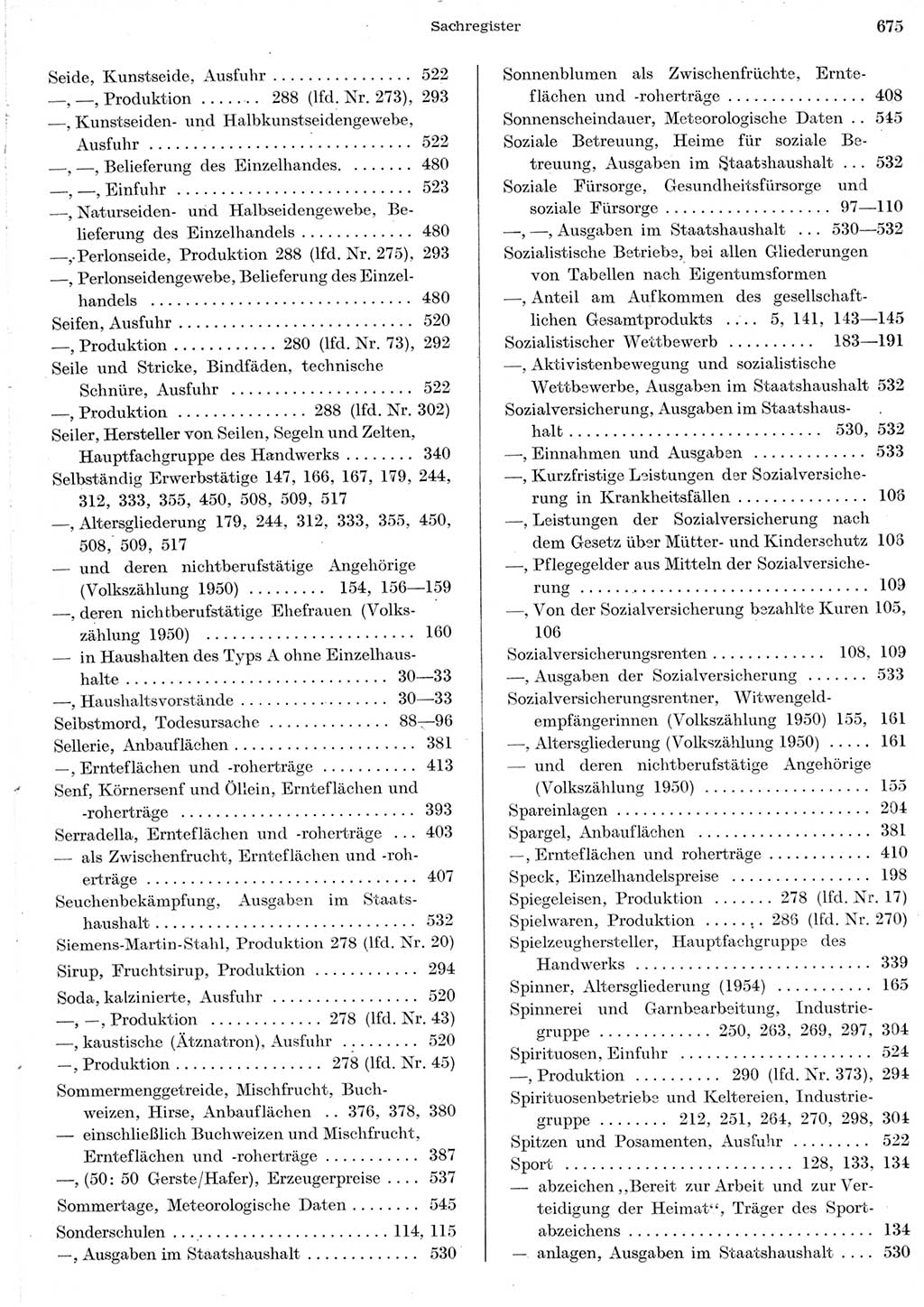 Statistisches Jahrbuch der Deutschen Demokratischen Republik (DDR) 1956, Seite 675 (Stat. Jb. DDR 1956, S. 675)